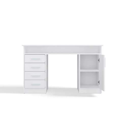 BIURKO ADA BIAŁE 125 Cm 4 Szuflady Szafka Półki Do Biura Pokoju Na Laptop-9