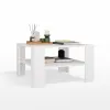 Stolik Kawowy Z Półką Pod Blatem SQUARE BIAŁY Ława Do Salonu Pokoju-8