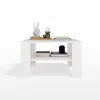 Stolik Kawowy Z Półką Pod Blatem SQUARE BIAŁY Ława Do Salonu Pokoju-10