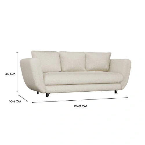 SOFA SARIS BEŻOWY NOGA CZARNA-6