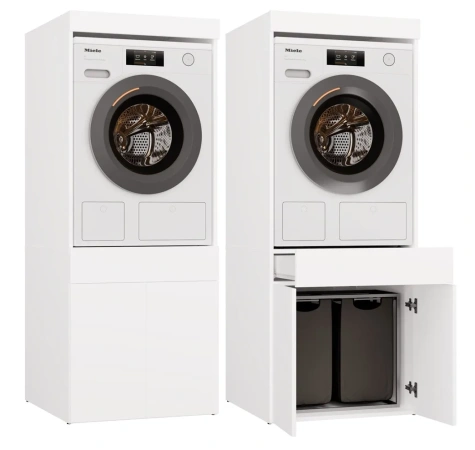 Szafka Łazienkowa Na Pralkę Lub Suszarkę POLA TWIN 1S BIAŁA Regał Szuflada-1