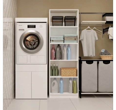 Szafka Łazienkowa Na Pralkę Lub Suszarkę POLA TWIN 1S BIAŁA Regał Szuflada-2