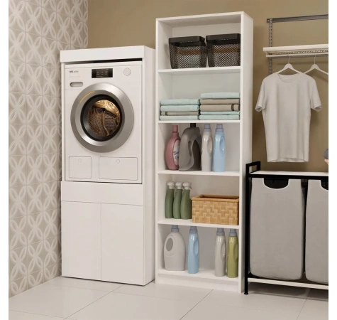 Szafka Łazienkowa Na Pralkę Lub Suszarkę POLA TWIN 1S BIAŁA Regał Szuflada-4