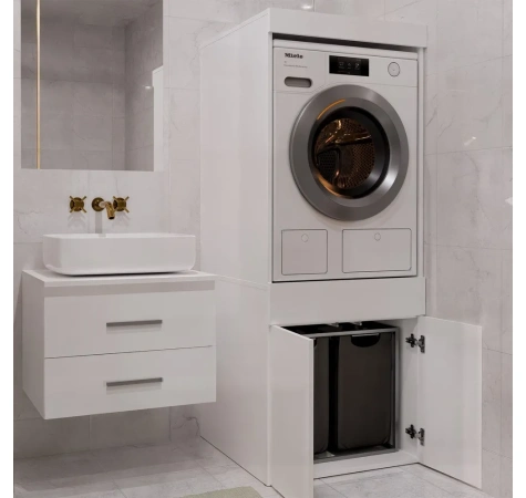 Szafka Łazienkowa Na Pralkę Lub Suszarkę POLA TWIN 1S BIAŁA Regał Szuflada-5