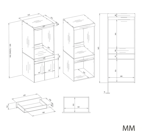 Szafka Łazienkowa Na Pralkę Lub Suszarkę POLA TWIN 1S BIAŁA Regał Szuflada-6