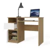 Biurko Komputerowe PORTO LEWE DĄB ARTISAN / BIAŁY Z Szufladą 98,5x75x51 Cm-9