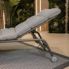 Leżak VIBE Ogrodowy z Poduszką Stalowy Regulacja Czarny Szary-7