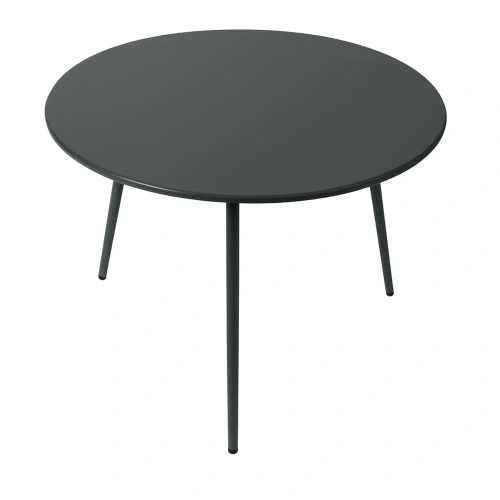 Stolik Kawowy Ogrodowy VIBE 60 Cm Stalowy 3 Nogi Szary-1