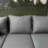 Zestaw Mebli Ogrodowych Jadalnianych TEXAS Narożny dla 6 Osób Sofa Stół Ławka SZARY-8