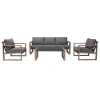 Zestaw Mebli Ogrodowych DUISBURG Sofa Fotel Stolik ANTRACYT / BRĄZOWY-1