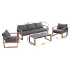 Zestaw Mebli Ogrodowych DUISBURG Sofa Fotel Stolik ANTRACYT / BRĄZOWY-13