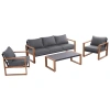 Zestaw Mebli Ogrodowych DUISBURG Sofa Fotel Stolik ANTRACYT / BRĄZOWY-14