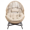 Fotel HOLAND Ogrodowy z Poduszką Rattanowy Stalowy 142 cm BEŻOWY-14