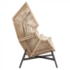 Fotel HOLAND Ogrodowy z Poduszką Rattanowy Stalowy 142 cm BEŻOWY-15