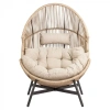 Fotel HOLAND Ogrodowy z Poduszką Rattanowy Stalowy 142 cm BEŻOWY-14