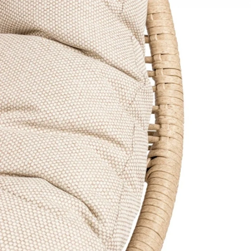 Fotel HOLAND Ogrodowy z Poduszką Rattanowy Stalowy 142 cm BEŻOWY-13