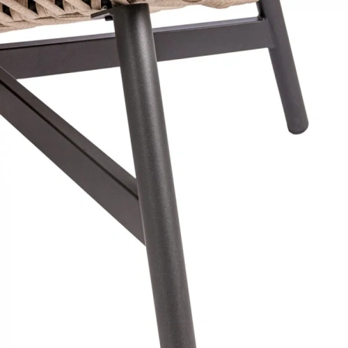 Fotel HOLAND Ogrodowy z Poduszką Rattanowy Stalowy 142 cm BEŻOWY-16