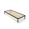 Stelaż Łóżka BED ALU 80x200 Metalowy Drewniane Listwy Nowoczesny CZARNY-1