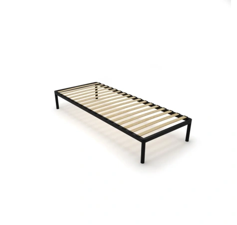 Stelaż Łóżka BED ALU 80x200 Metalowy Drewniane Listwy Nowoczesny CZARNY-5