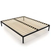 Stelaż Łóżka BED ALU 160x200 Metalowy Drewniane Listwy Nowoczesny CZARNY-1