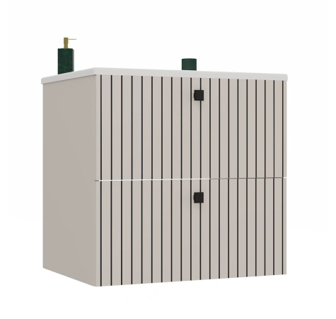 SZAFKA POD UMYWALKĘ TIGO 60 2S KASZMIR RYFLOWANY FRONT + UMYWALKA-1