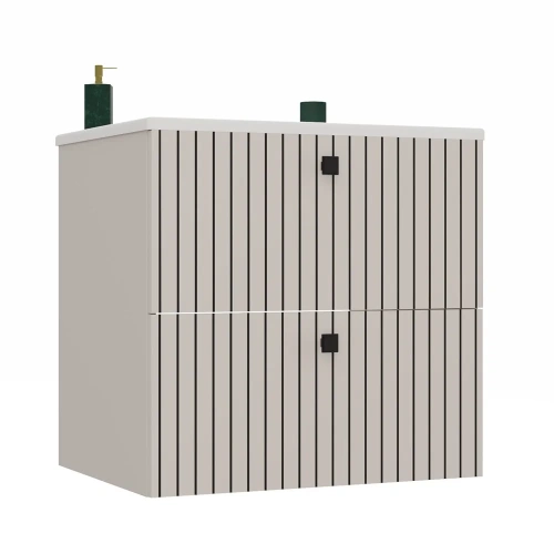 SZAFKA POD UMYWALKĘ TIGO 60 2S KASZMIR RYFLOWANY FRONT + UMYWALKA-1