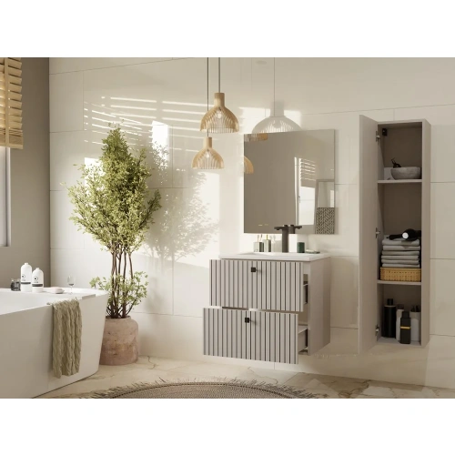 SZAFKA POD UMYWALKĘ TIGO 60 2S KASZMIR 2 SZUFLADY RYFLOWANY FRONT WISZĄCA-2