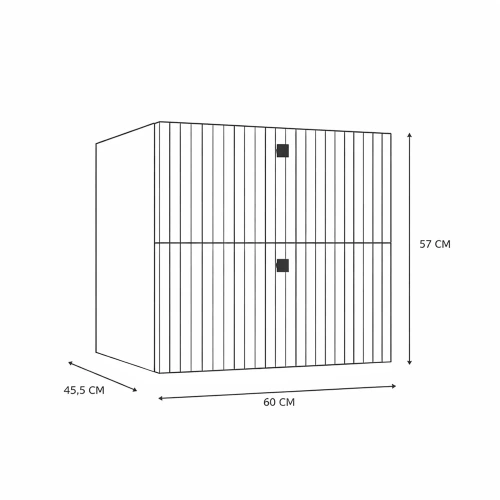 SZAFKA POD UMYWALKĘ TIGO 60 2S KASZMIR 2 SZUFLADY RYFLOWANY FRONT WISZĄCA-10