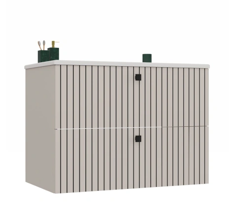 SZAFKA POD UMYWALKĘ TIGO 80 2S KASZMIR RYFLOWANY FRONT + UMYWALKA-1