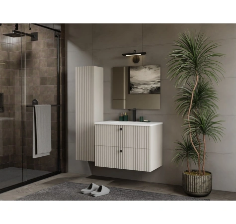 SZAFKA POD UMYWALKĘ TIGO 80 2S KASZMIR RYFLOWANY FRONT + UMYWALKA-4