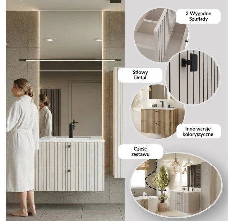 SZAFKA POD UMYWALKĘ TIGO 80 2S KASZMIR RYFLOWANY FRONT + UMYWALKA-9