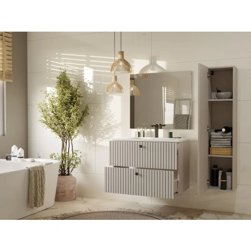 SZAFKA POD UMYWALKĘ TIGO 80 2S KASZMIR RYFLOWANY FRONT + UMYWALKA-3