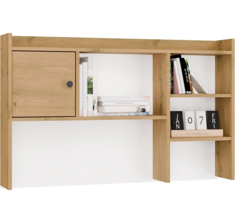 Nadstawka do Biurka 120 cm DĄB ARTISAN 1 Drzwi Regał Na Książki Dokumenty-1