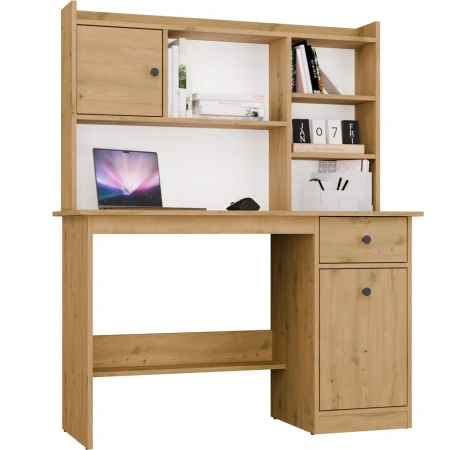 Biurko CHESTER Z NADSTAWKĄ Dąb Artisan 1 Szuflada Szafka Regał Do Pokoju-1