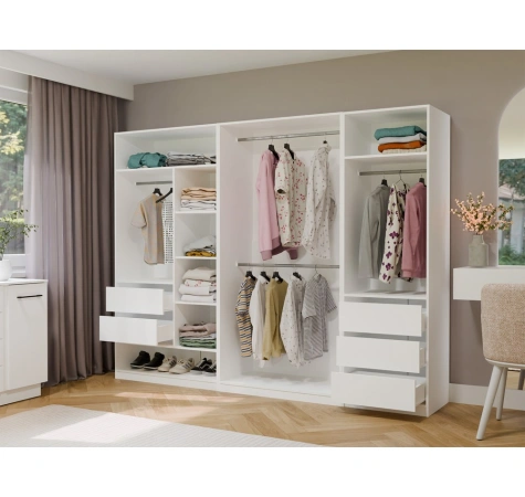 Moduł Szuflad OPENO 2SZ 2 Szuflady BIAŁY Do Garderoby Do Sypialni-5