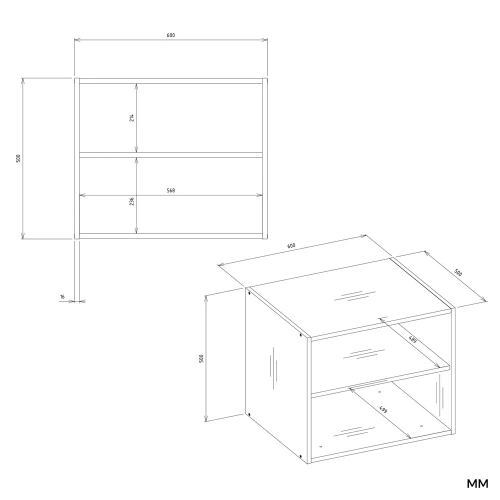 NADSTAWKA 60 OPENO BIAŁA Półka Do Garderoby Modułowa 60 cm Do Sypialni-6