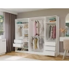 Garderoba Modułowa OPENO ZESTAW 260/200 BIAŁA Szuflady Drążki Półki Duża Do Sypialni-5