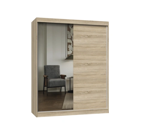 Szafa IGA 160 A/B SONOMA 1 x Lustro Do Sypialni Przedpokoju-1