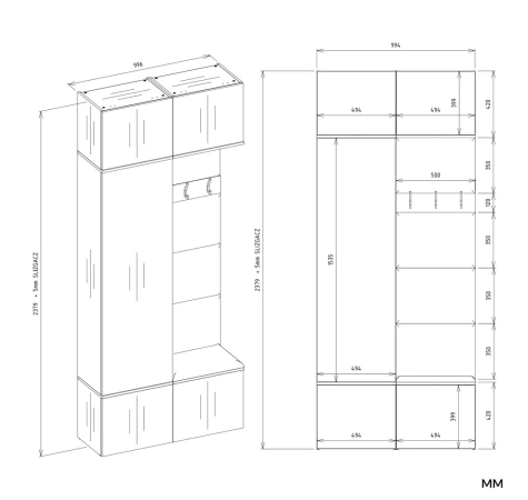 Garderoba Szafa + Wieszak HAGA II/1Sz1W DĄB SONOMA-10