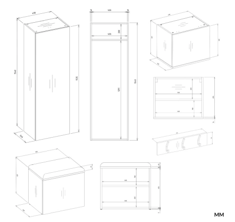 Garderoba Szafa + Wieszak HAGA II/1Sz1W DĄB SONOMA-11