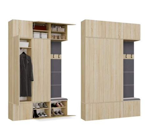 Garderoba HAGA III/2Sz1W DĄB SONOMA 2x Szafa + Wieszak-1