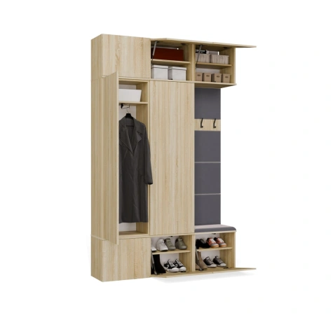 Garderoba HAGA III/2Sz1W DĄB SONOMA 2x Szafa + Wieszak-13