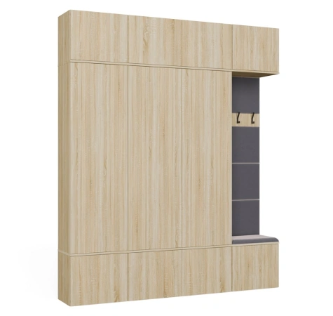 Garderoba HAGA IV/3Sz1W DĄB SONOMA 3x Szafa + Wieszak-1