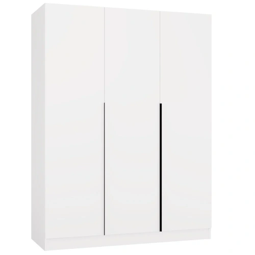Szafa SENSO 3D 150 CM 3 Drzwi Czarne Uchwyty Do Salonu Sypialni BIEL-2