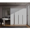 Szafa SENSO 4D 200 CM 4 Drzwi Czarne Uchwyty Do Salonu Sypialni BIEL-3