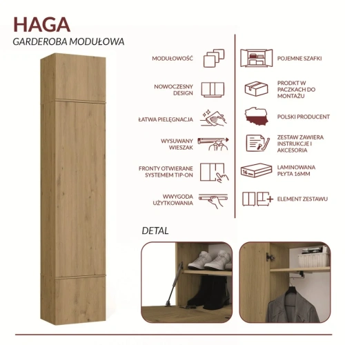 Garderoba Szafa HAGA 1SZ DĄB ARTISAN-8