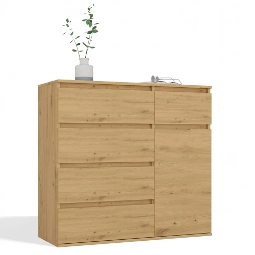 KOMODA 1D5S Szafka 1 Drzwi 5 Szuflad Do Salonu Sypialni Pokoju DĄB ARTISAN-1