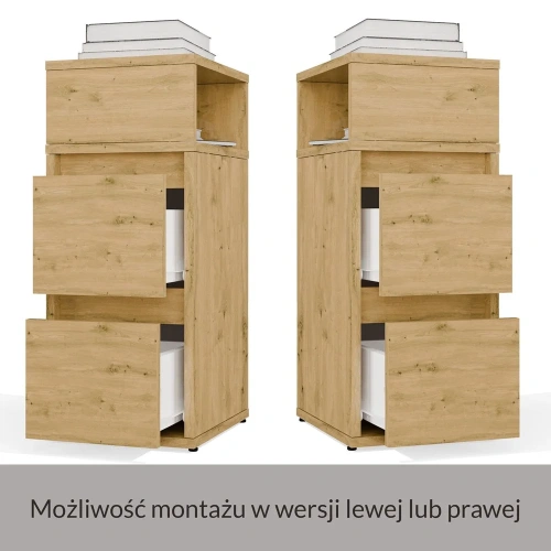 Szafka Nocna YORK Stolik Nocny Półka 2 Szuflady Do Sypialni DĄB ARTISAN-7