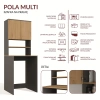 Szafka Łazienkowa POLA MULTI Nad Pralkę Słupek Regał ANTRACYT DĄB ARTISAN-6