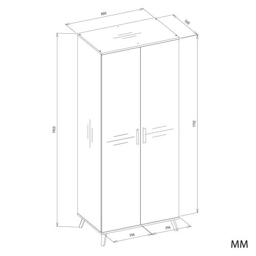 Szafa Ubraniowa OLYMPO 2D BIAŁA DĄB ARTISAN 80 Cm Drążek 2 Drzwi Sypialnia-7